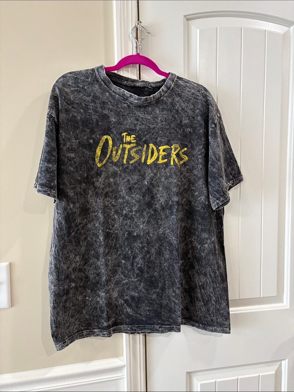 The Outsiders Graphic Tee - Distressed Black with Yellow Logo